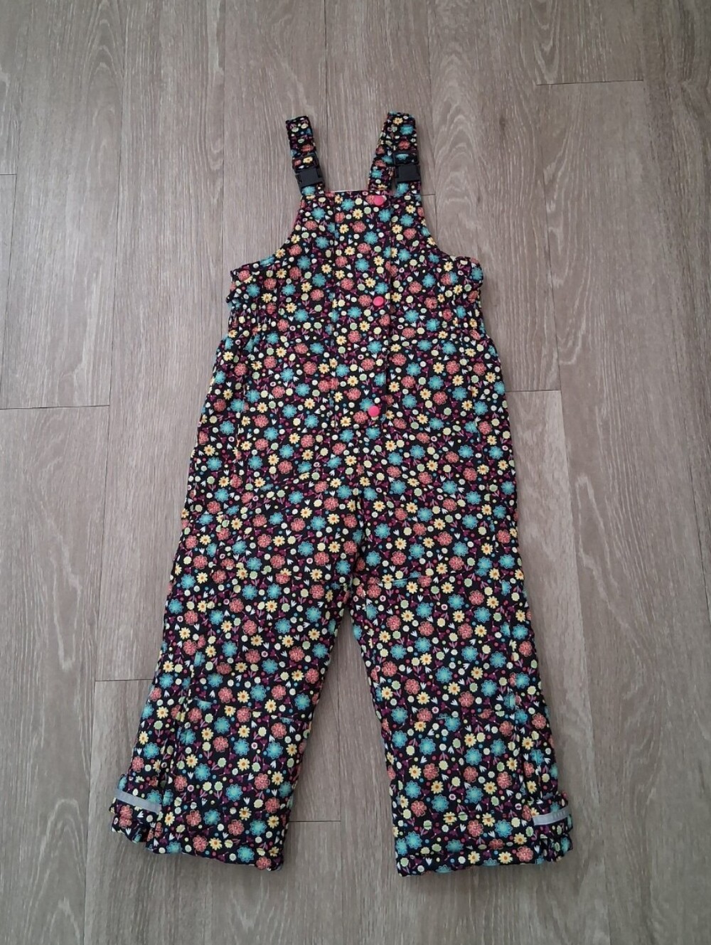 Hanna Andersson Floral Print Snow Bib Overalls 110
